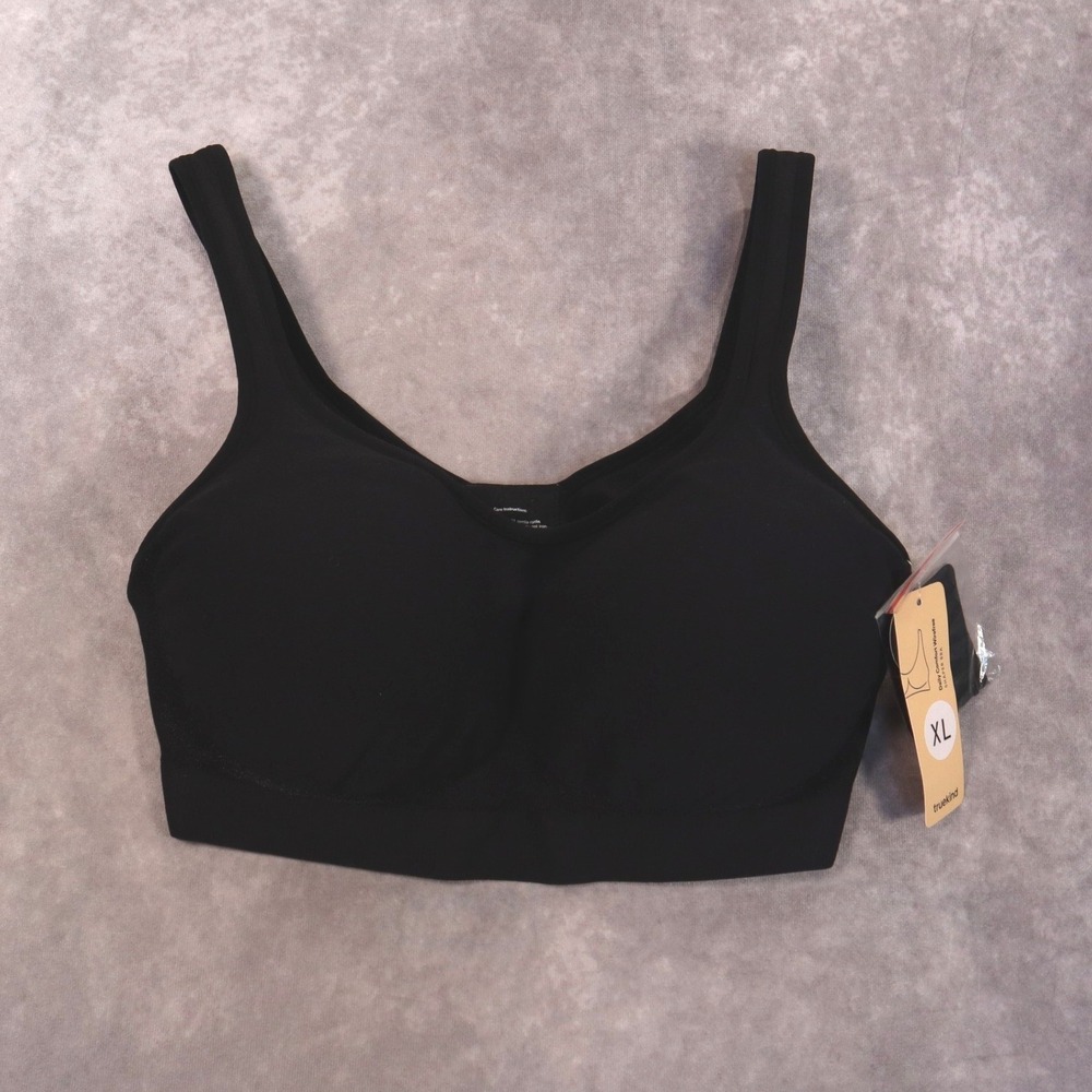 Truekind Daily Comfort Wirefree Shaper Bra Black XL Seamless Scoop Neck 10022